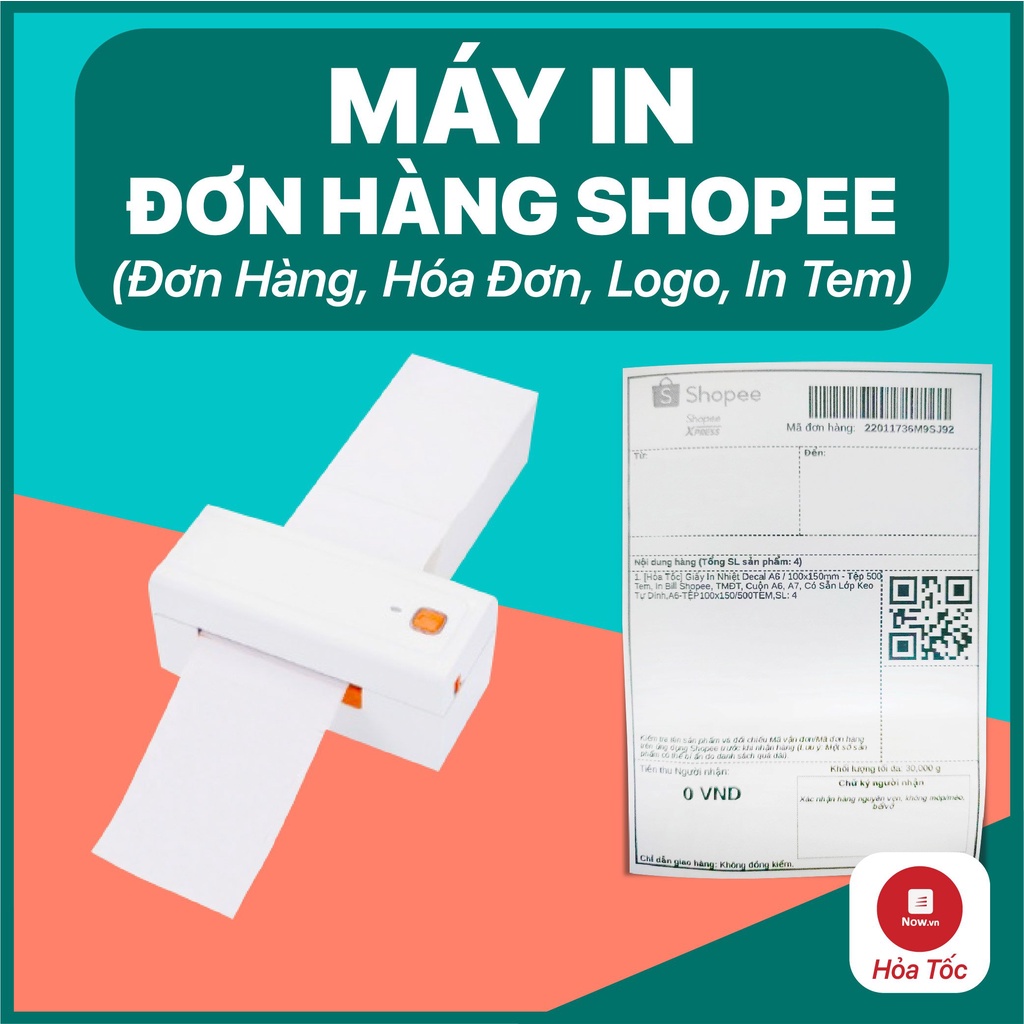 Máy in Đơn Hàng Shopee, In Tem Mã Vạch, Đơn Sàn ĐTTM / Sử Dụng Cho Giấy In Nhiệt Tự Dính - Hàng Quốc Tế