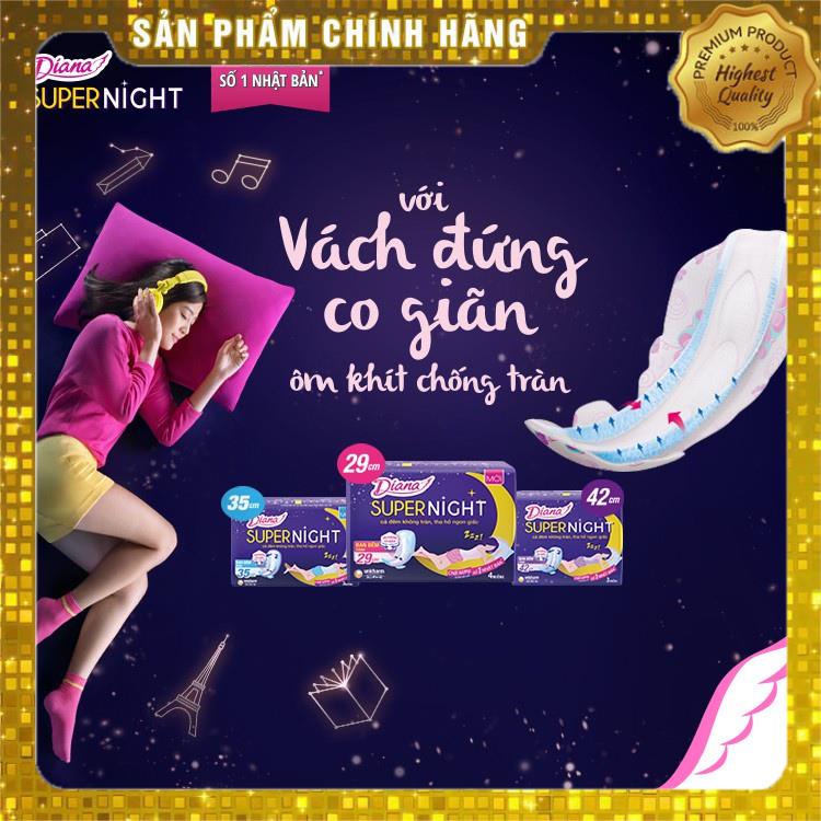Băng Vệ Sinh Diana Super Night 35cm/29cm Có Cánh Ban Đêm
