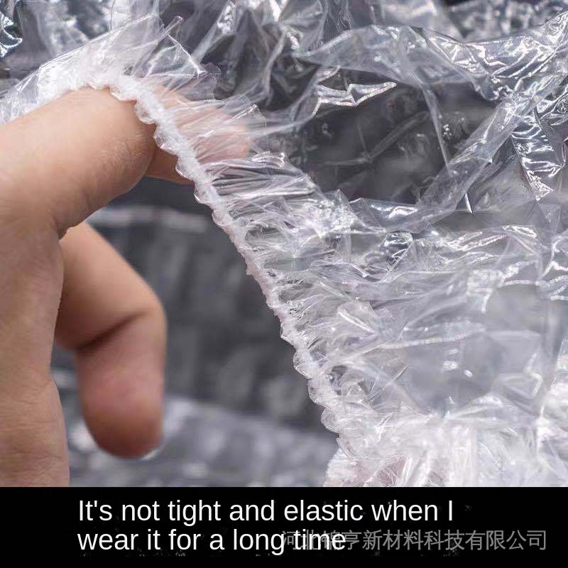 Set 100 Dải Mũ Tắm Bằng Nhựa Pe Dày Dặn Chống Nước Dùng Một Lần Cho Khách Sạn