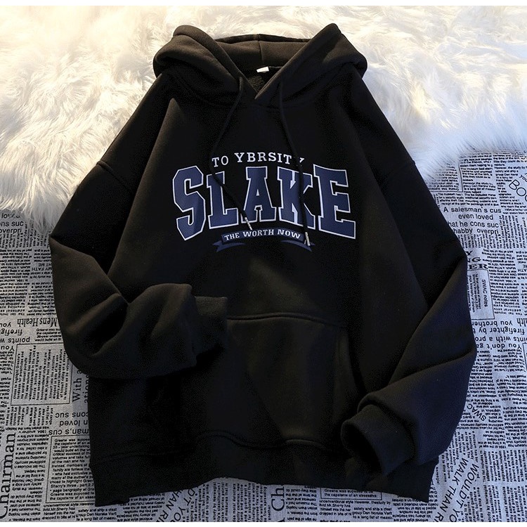 Áo hoodie nam nữ form rộng 2N Unisex nỉ bông Slake màu xanh/xám/đen