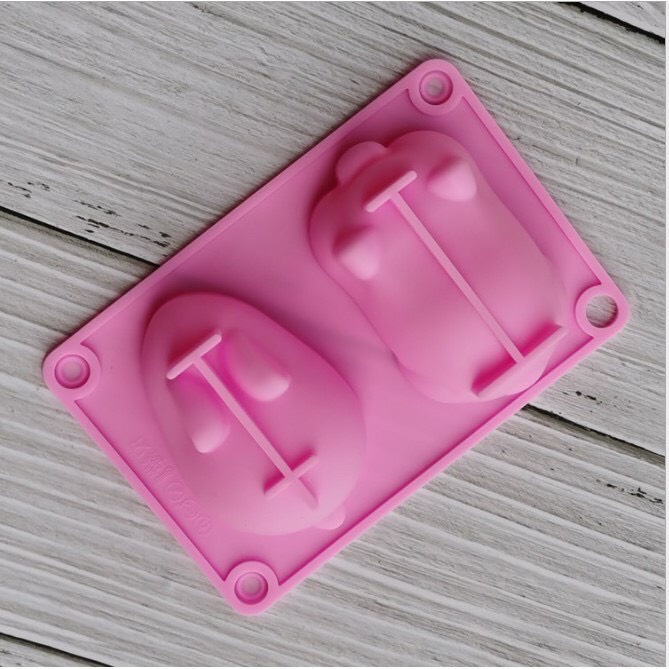 Khuôn silicon làm bánh pudding, làm thạch, đậu hũ hình heo và thỏ dễ thương