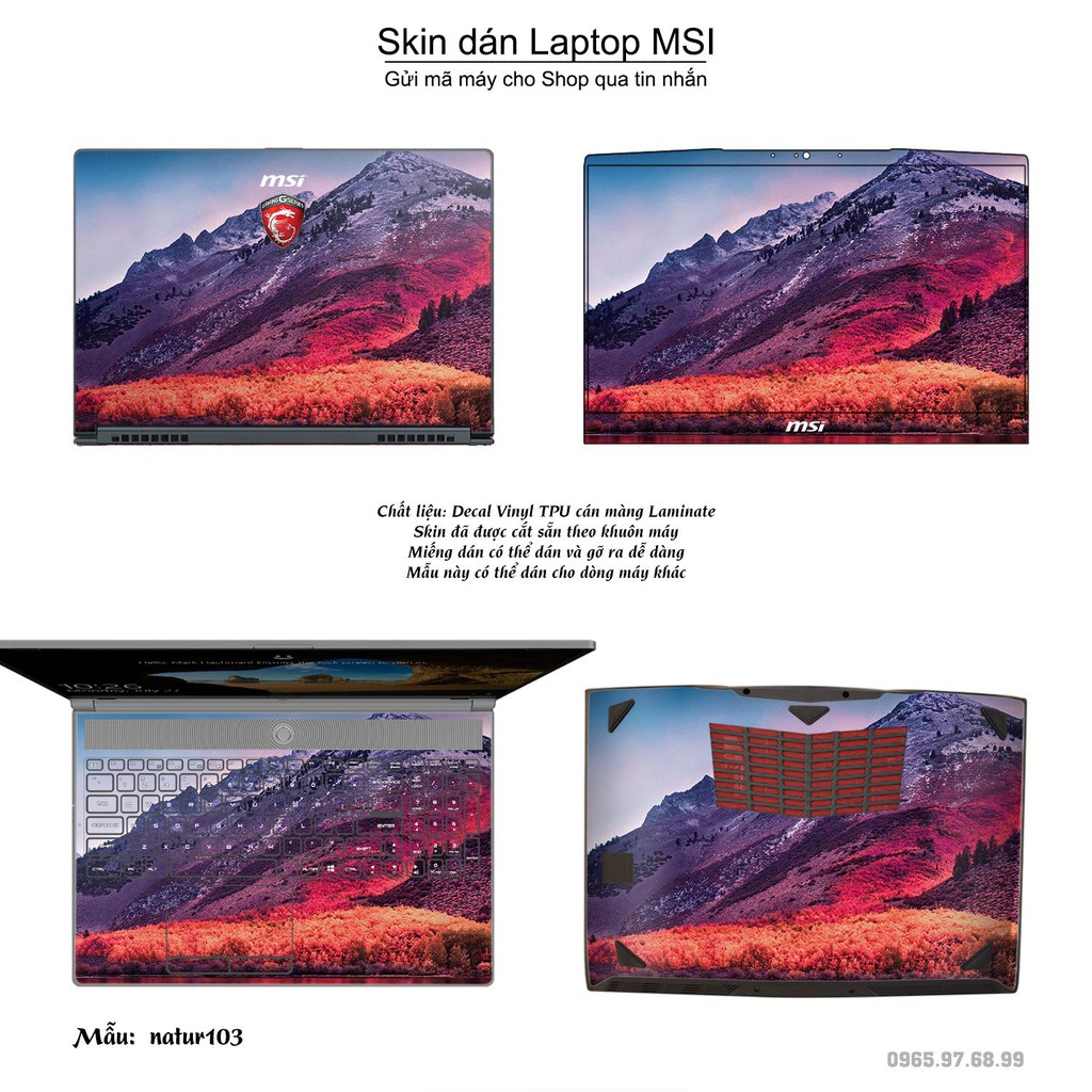 Skin dán Laptop MSI in hình thiên nhiên nhiều mẫu 5 (inbox mã máy cho Shop)