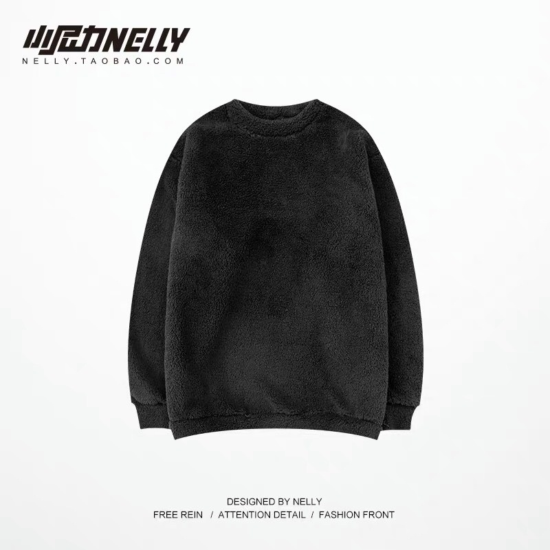 Áo Sweater Lông Tay Dài Cổ Tròn Dày Dặn Ấm Áp Cho Nam Nữ