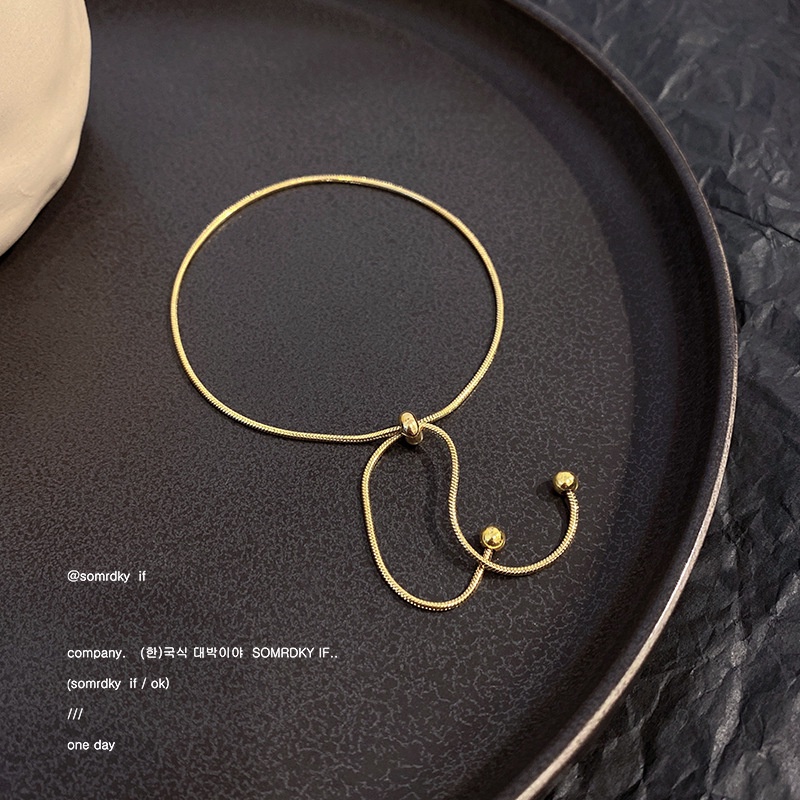 Vòng Tay Xương Rắn Bằng Thép Titan Phong Cách Hong Kong Cổ Điển Cá Tính Dành Cho Nữ