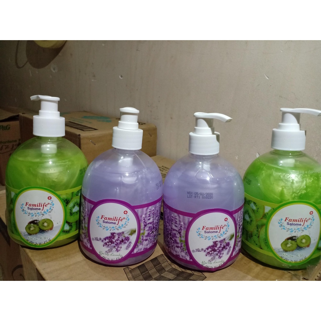 Nước rửa tay tiệt trùng sát khuẩn hương trái cây , nước hoa táo kiwi livy lavender Salome Familife 500ml
