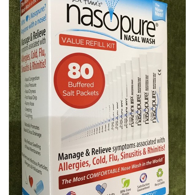 Value Refill Kit (80 gói muối) - Muối rửa mũi xoang cao cấp Nasopure nhập khẩu từ Mỹ
