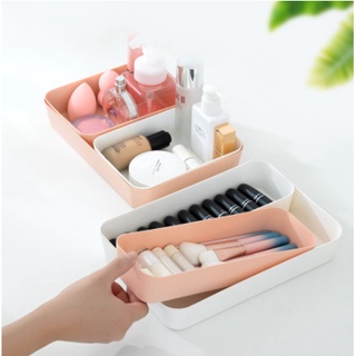 Khay nhựa chia ngăn màu pastel đựng đồ đa năng tiết kiệm không gian nhiều size