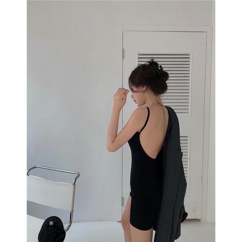 Jumpsuit Ôm Body Hai Dây Hở Lưng