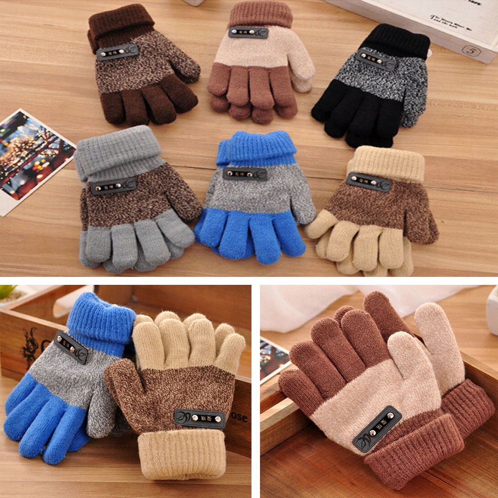 Găng tay len dày giữ ấm cho bé trai