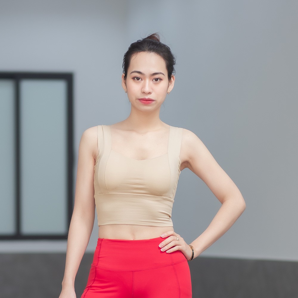 Áo ngực thể thao croptop cotton kiểu dáng hiện đại, phù hợp các môn tập yoga, đi bộ, dạo phố