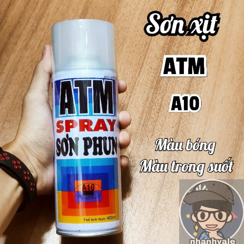 Sơn phun (Sơn xịt) ATM A10 màu bóng (phủ trong suốt) 400ml