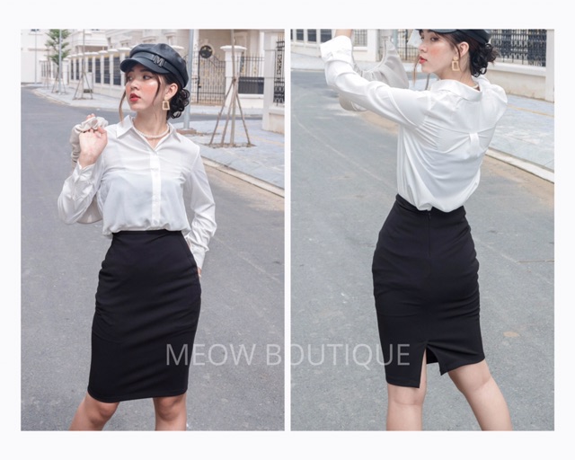 [Mã WASKT304 giảm 15% tối đa 30K đơn 99K] [Hình thật tự chụp] Chân Váy Bút Chì Công Sở Xẻ Sau Meow Boutique | BigBuy360 - bigbuy360.vn