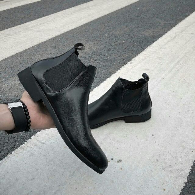 Giày Nam - Giày Cao Cổ Da Bò Bảo Hành 12-Chelsea Boots