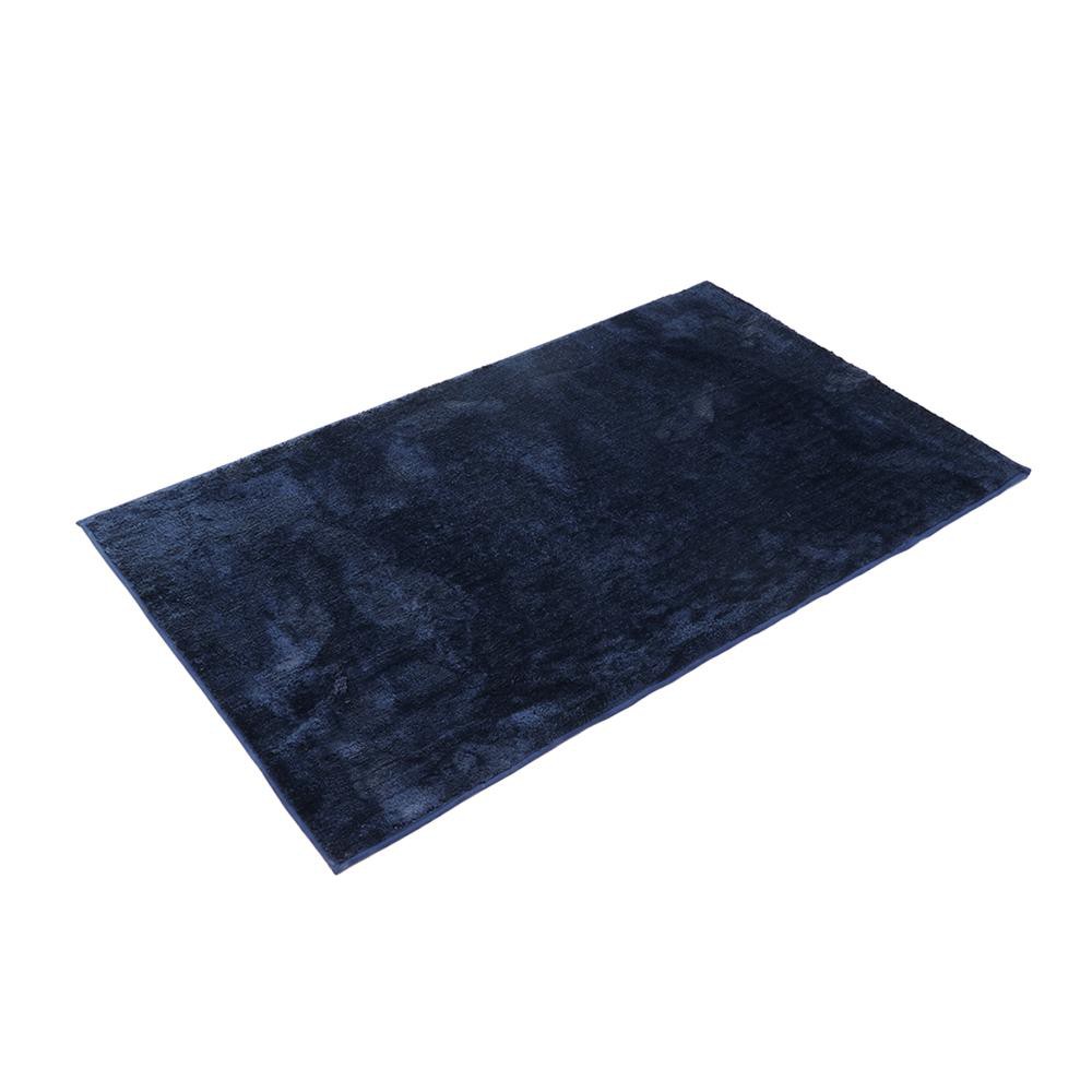 HomeBase HLS Thảm trang trí trải sàn dày 2cm Microfiber mềm mại và êm ái mặt sau chống trượt Thái Lan 90x150cm xanh dươn