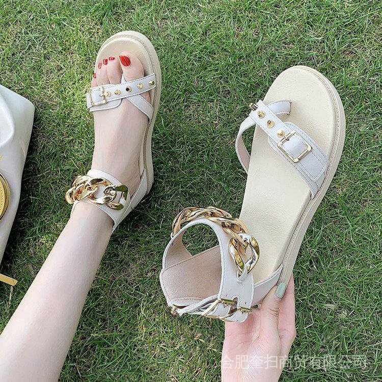 Giày Sandal Mùa Hè 2022 Đế Bằng Phong Cách La Mã Thời Trang Dễ Phối Đồ Cho Nữ
