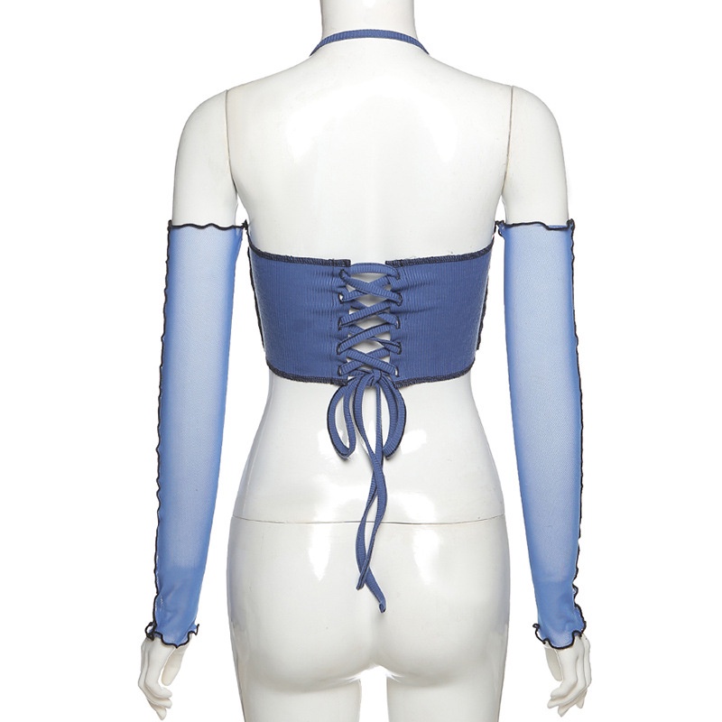 DUNEA Áo Thun Tay Dài Hở Lưng Quyến Rũ Trẻ Trung Cho Bạn Gái