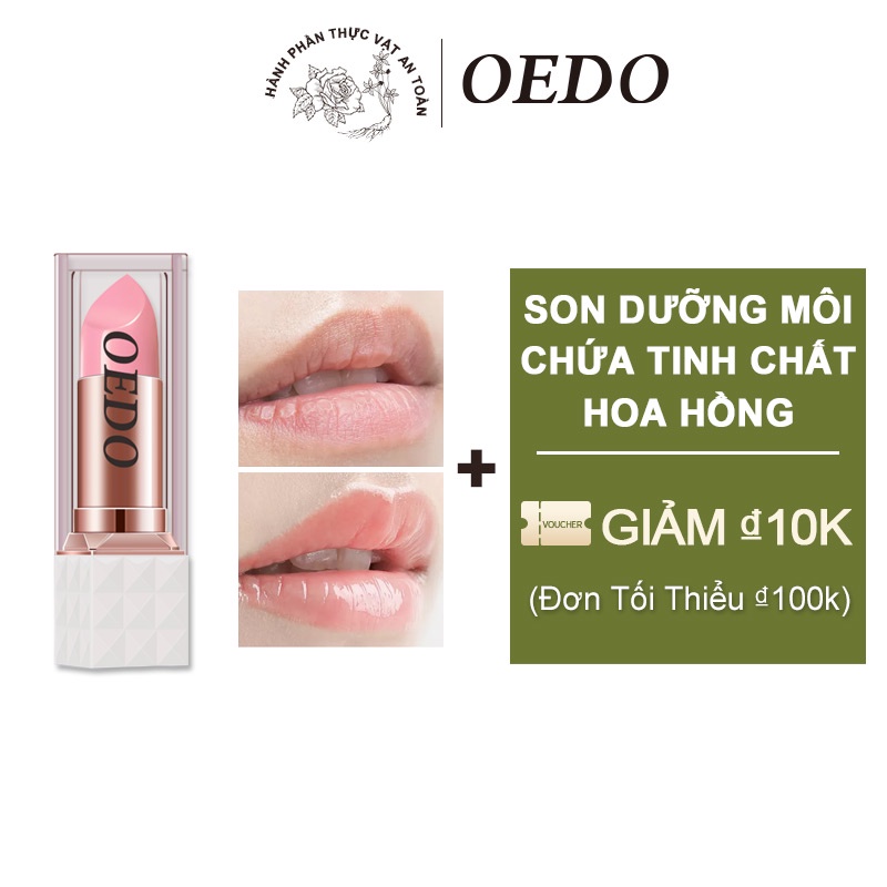 Son Dưỡng Môi OEDO Thay Đổi Màu Sắc Tinh Chất Hoa Hồng  chống lão hóa và Dưỡng ẩm Môi ẩm làm 3.5g