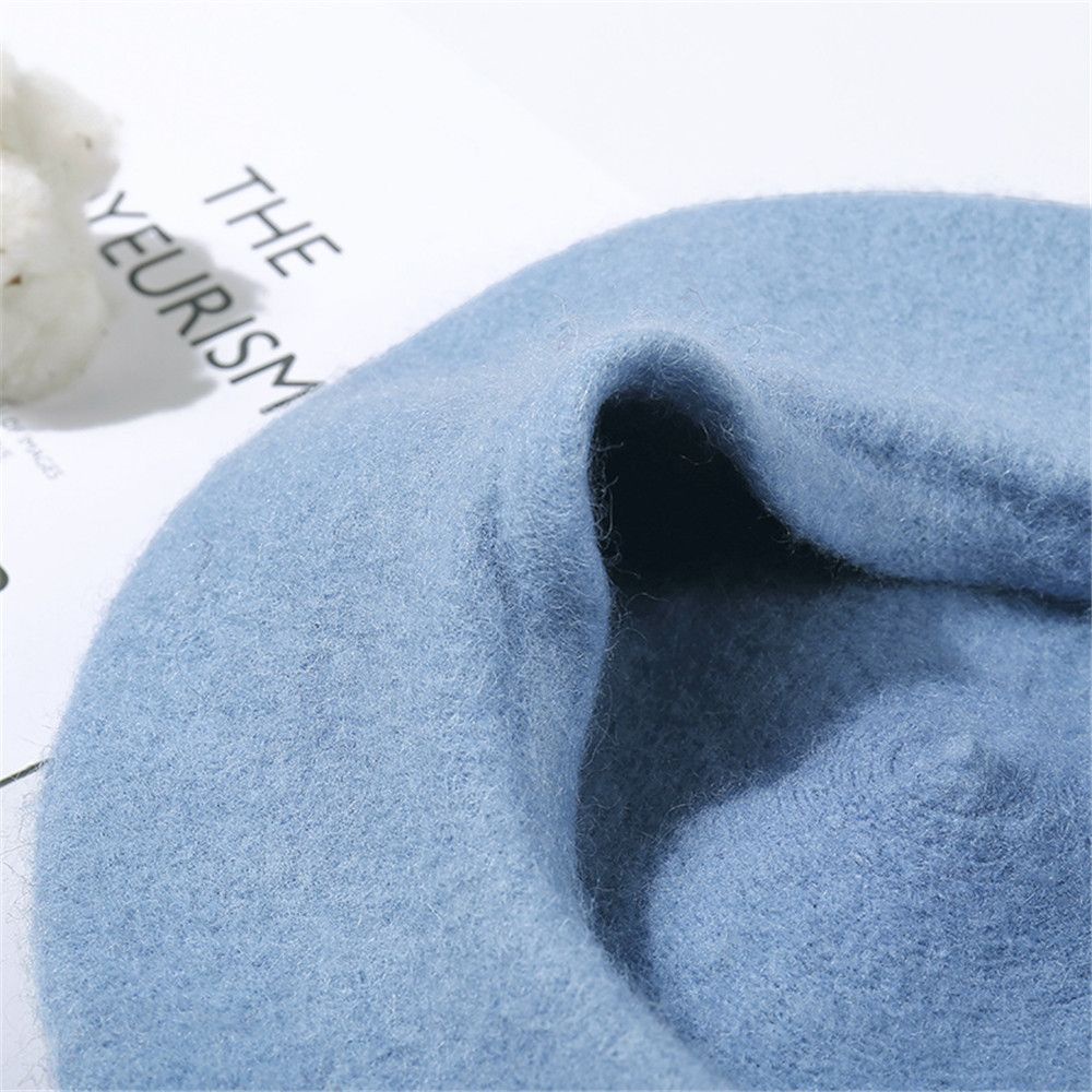 Mũ beret vải nỉ màu trơn thời trang thu đông cho nữ