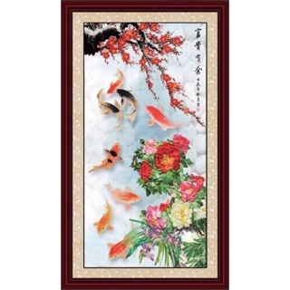 Tranh thêu ruy băng 85x50cm
