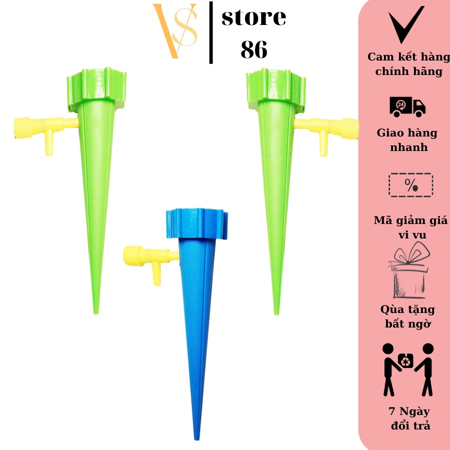 Bộ 10 vòi tưới cây nhỏ giọt tự động có van điều chỉnh tùy ý -Thiết bị nhỏ giọt gắn chai nước tiện lợi VS STORE