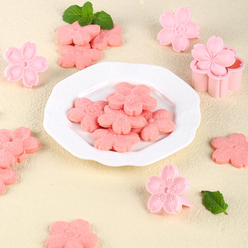 Khuôn Nhựa Nhấn Cắt Bánh Quy Hình Hoa Anh Đào