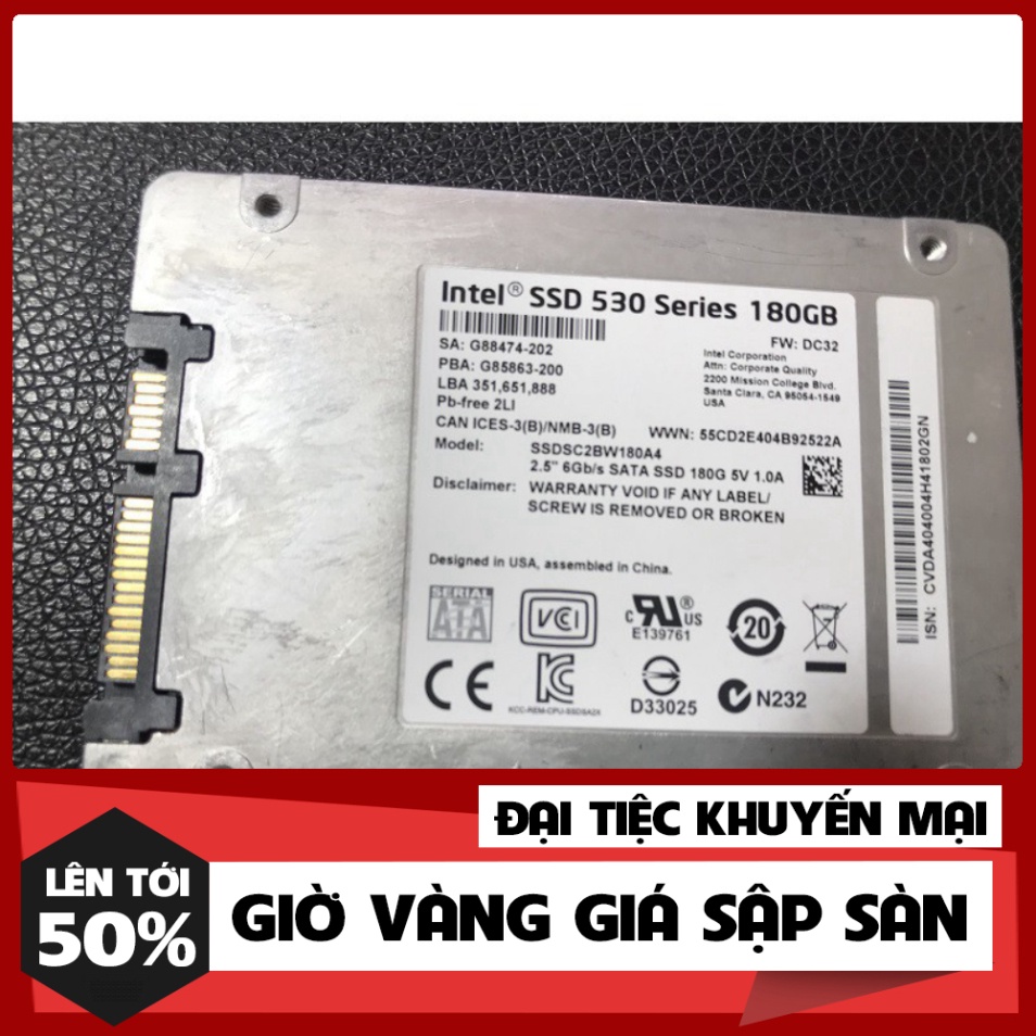 SỐ LƯỢNG CÓ HẠN Ổ cứng SSD 180Gb, 160Gb, 120Gb Intel, siêu bền và ổn định, hàng tháo máy chính hãng, bảo hành 3 năm SỐ L