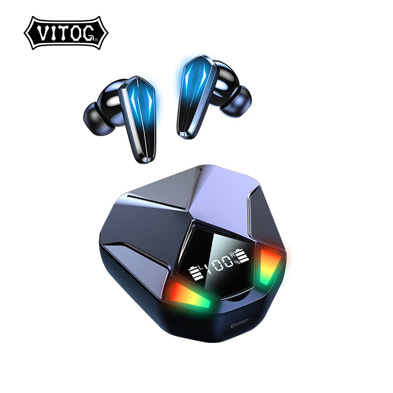 Tai Nghe Chơi Game Vitog X6 Không Dây Tws Bluetooth 5.1 Độ Trễ Thấp 40Ms Kèm Mic