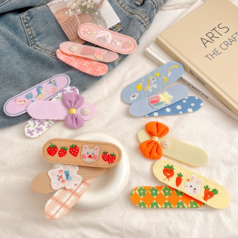 Set 1/3 Dây Cột Tóc Họa Tiết Hoạt Hình Phong Cách Hàn Quốc Cho Bé