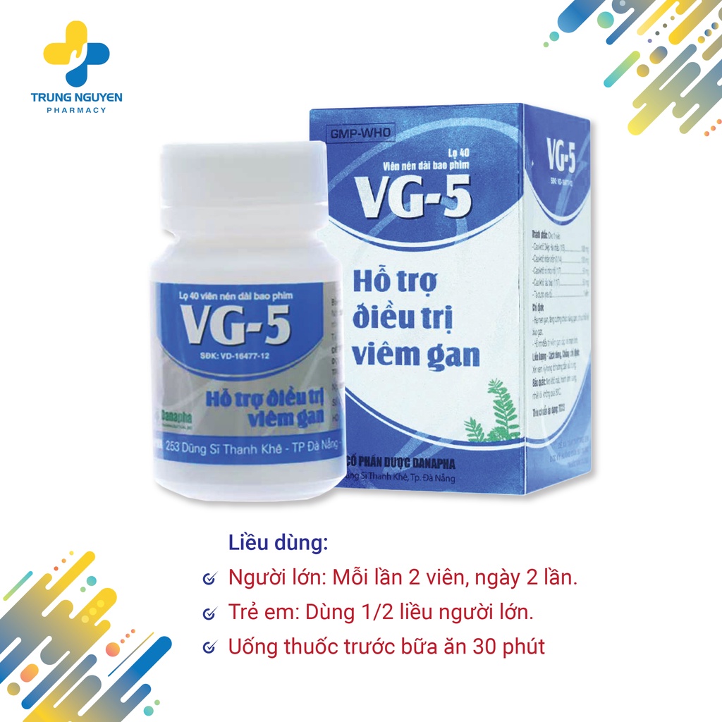 Viên uống VG-5 Hỗ trợ phục hồi viêm gan