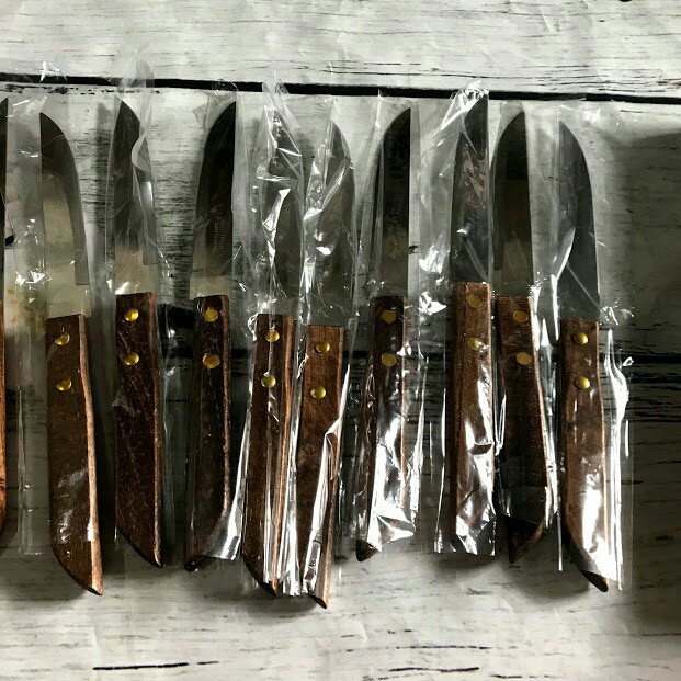 Hộp 12 Cây Dao Kinwi Stainless Steel Kitchen Knife Cán Gỗ Mũi Nhọn