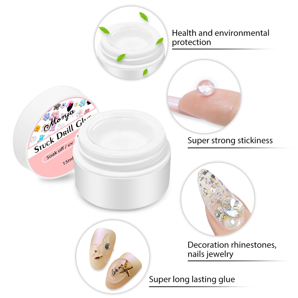 Keo Dán Móng Tay Màu Trơn Nhẹ Nhàng Lâu Trôi