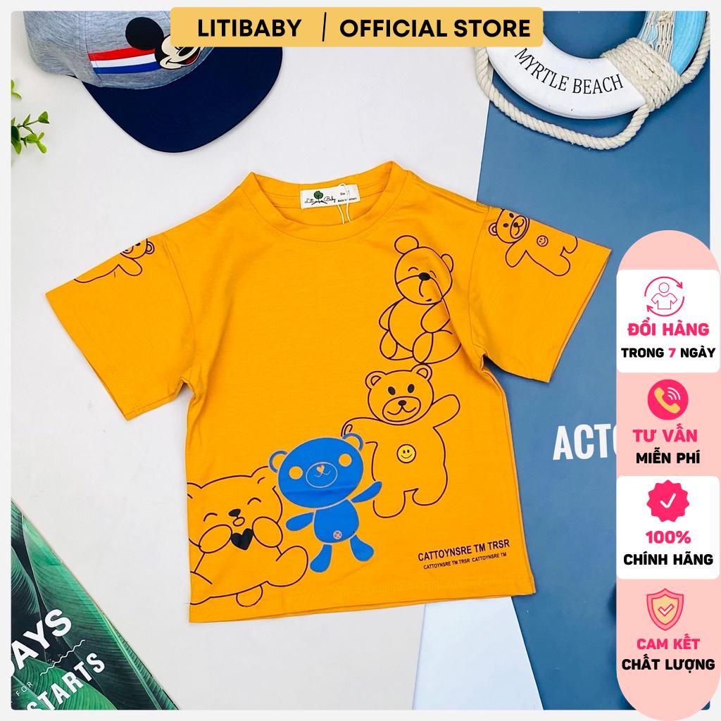 Áo phông cotton LITIBABY, vải hàn, mềm mát, đanh chất, không bai, size đại 10/16T