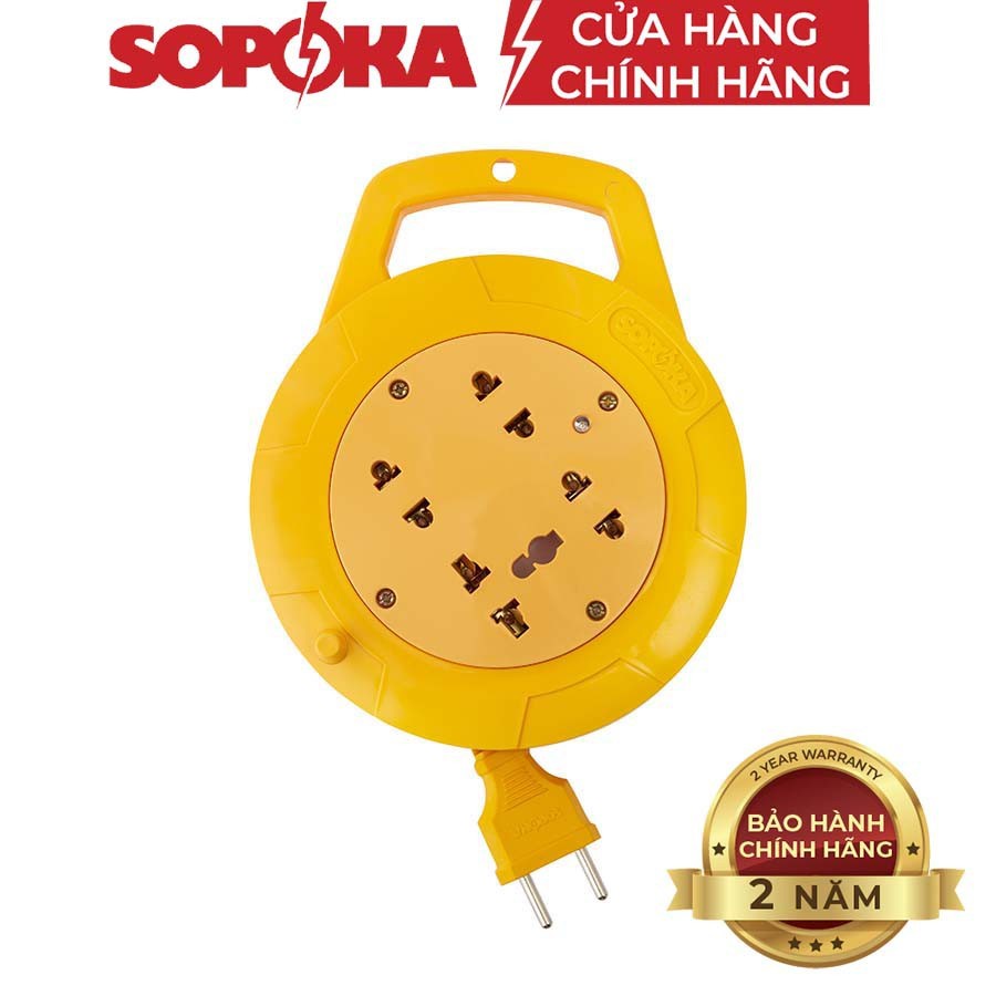 Ổ cắm điện ổ cuốn ổ quay dây lõi sứ cao cấp SOPOKA R45/R75 chịu nhiệt chịu tải cao 2500w