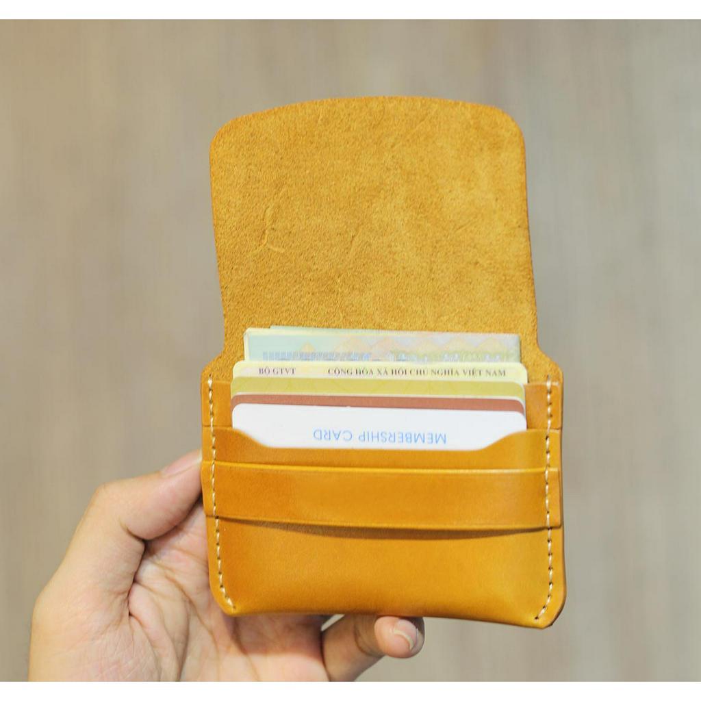 Ví Mini Đựng Thẻ Card Siêu Mỏng Da Bò Tự Nhiên - Có Ngăn Hình CH002