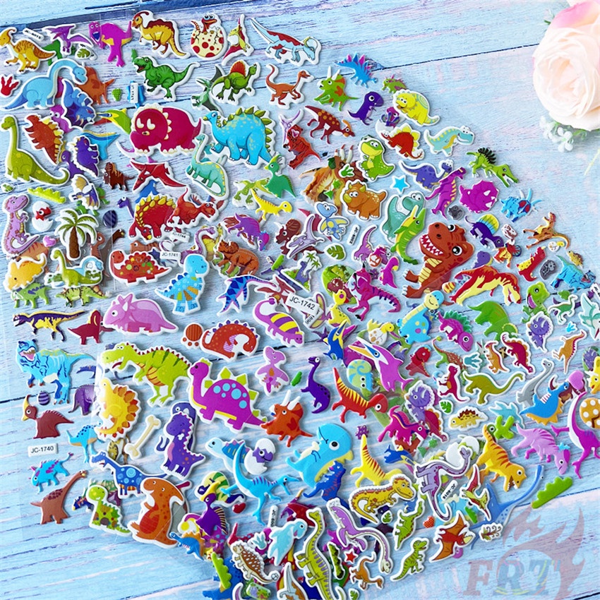 1 Tờ ❀ Sticker Dán Trang Trí Hình Khủng Long Hoạt Hình Q-2 DIY ❀ Miếng Dán PVC 3D Chống Thấm Nước Chất Lượng