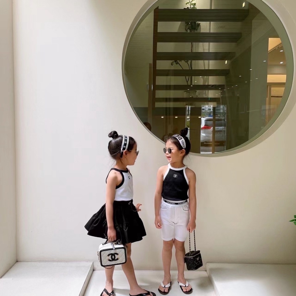 Áo Hai Dây Không Tay Chất Liệu Cotton Thời Trang Mùa Hè Dành Cho Bé Gái