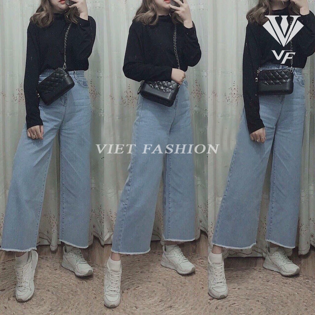 Quần Jean Nữ Thời Trang Ống Rộng VIET FASHION PPOR
