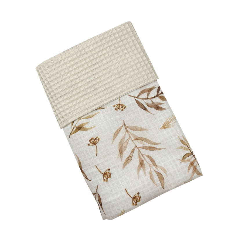 Chăn Cotton Quấn Em Bé In Họa Tiết Hoa Lá Xinh Xắn