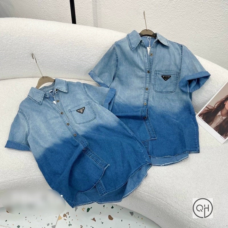 Áo sơ mi DENIM cộc tay loang siêu RẺ  MAIANHSHOP
