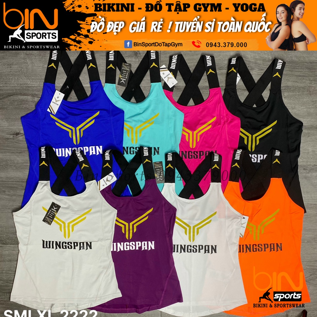 Đồ tập gym nữ, áo tank thể thao khoác ngoài đủ size Bin Sports A159