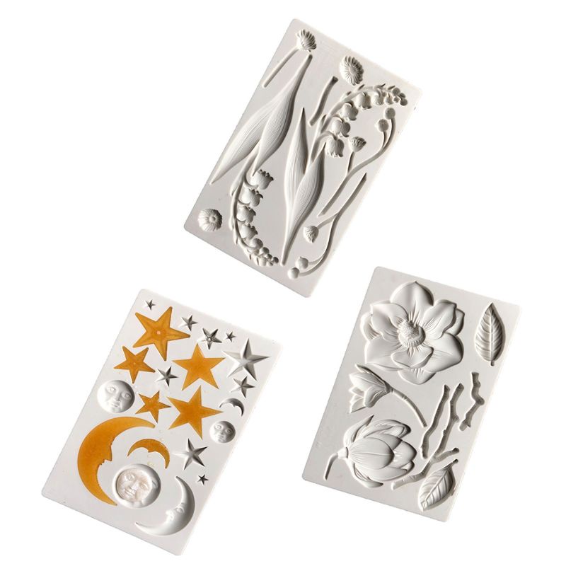 Khuôn Silicone Làm Trang Sức Resin Uv Hình Hoa Hồng / Trăng / Sao / Hành Tinh / Hoa / Mặt Trời