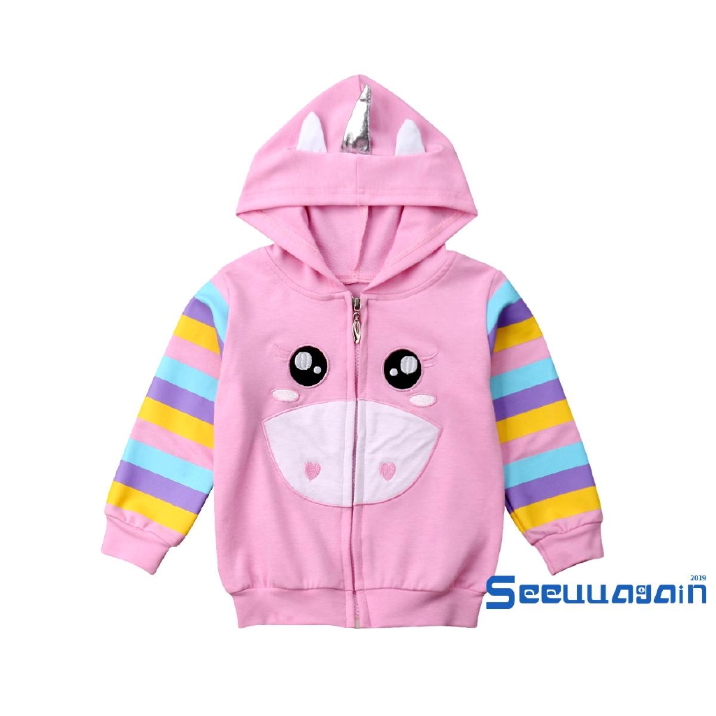 Áo khoác hoodie in hình kỳ lân cho bé