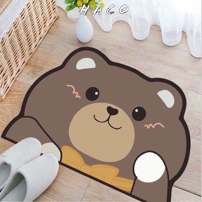 Thảm Chùi Chân Chống Trượt 3D Hình Thú Cute Mẫu Mới