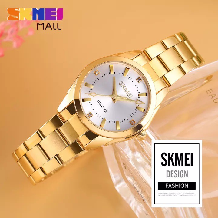 Đồng hồ nữ SKmei SK1620 dây thép màu vàng