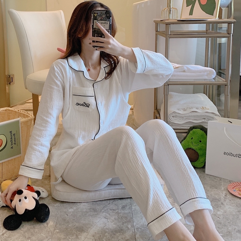 Bộ Quần Áo Ngủ Tay Dài Chất Cotton Mềm Mại Hợp Thời Trang Cho Mẹ Bầu | BigBuy360 - bigbuy360.vn