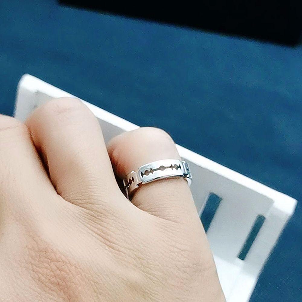 Nhẫn Hợp Kim Họa Tiết Nhịp Tim Độc Đáo Cho Cặp Đôi