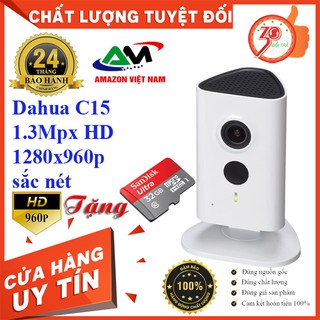 [Tặng thẻ nhớ 32GB] Camera Dahua Wifi C15 đàm thoại 2 chiều 1.3 Megapixel HD 1280x960p