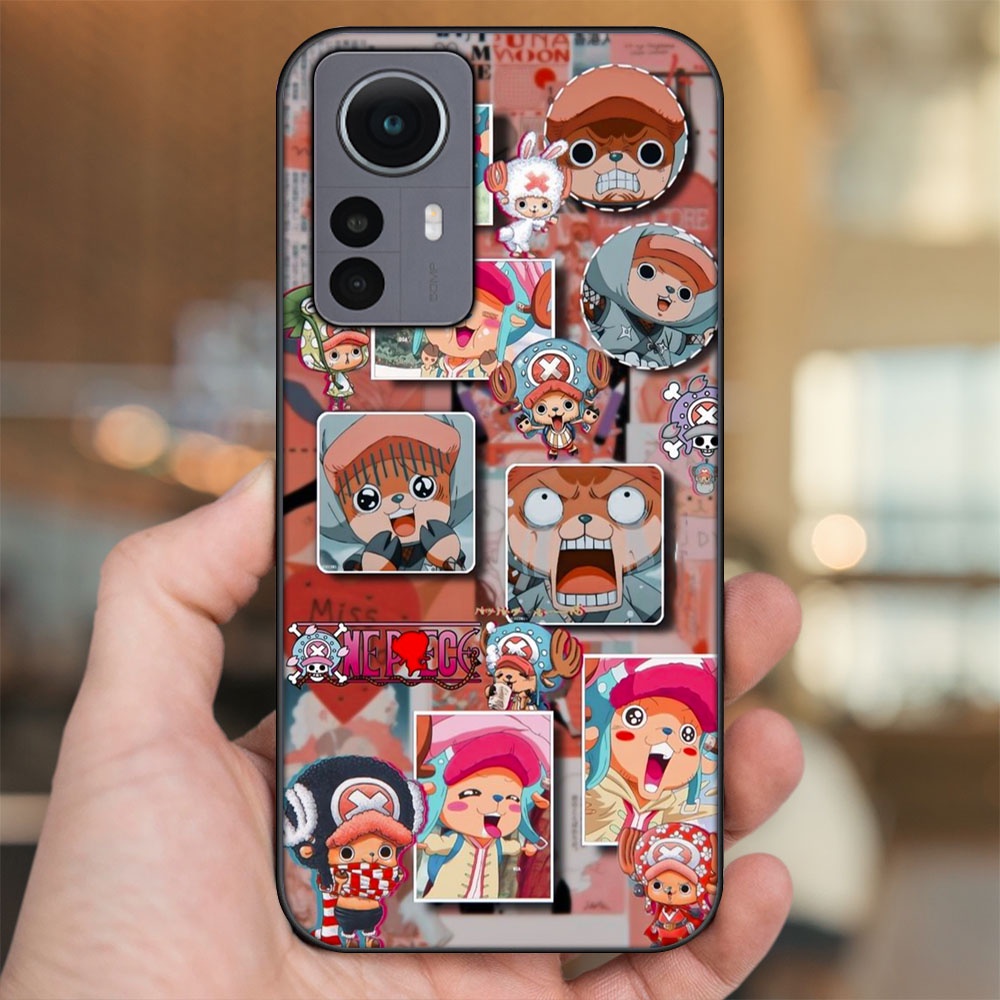Ốp lưng Xiaomi 12 viền đen in hình Chopper One Piece Đảo Hải Tặc
