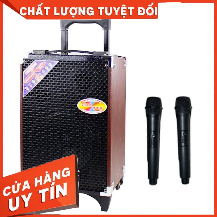 [HÀNG CHẤT LƯỢNG] Tặng 2 Mic ko dây ,Loa kéo di động Temeisheng Q8S  2.5 tấc thùng gỗ - hàng chất lượng, giá tốt nhất TQ