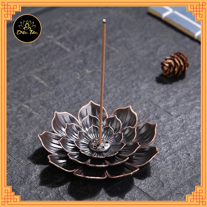 Đế cắm nhang vòng, đặt hương cây hình hoa sen lớn thắp hương để lư trầm phụ kiện thác khói